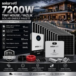 7200W Tiny House / Yazlık Solar Enerji Paketi - 51.2v 314Ah LifePO4 Akü - 12Kw Akıllı Hibrit İnverter 7200W Tiny House / Yazlık Solar Enerji Paketi - 51.2v 314Ah LifePO4 Akü - 12Kw Akıllı Hibrit İnverter